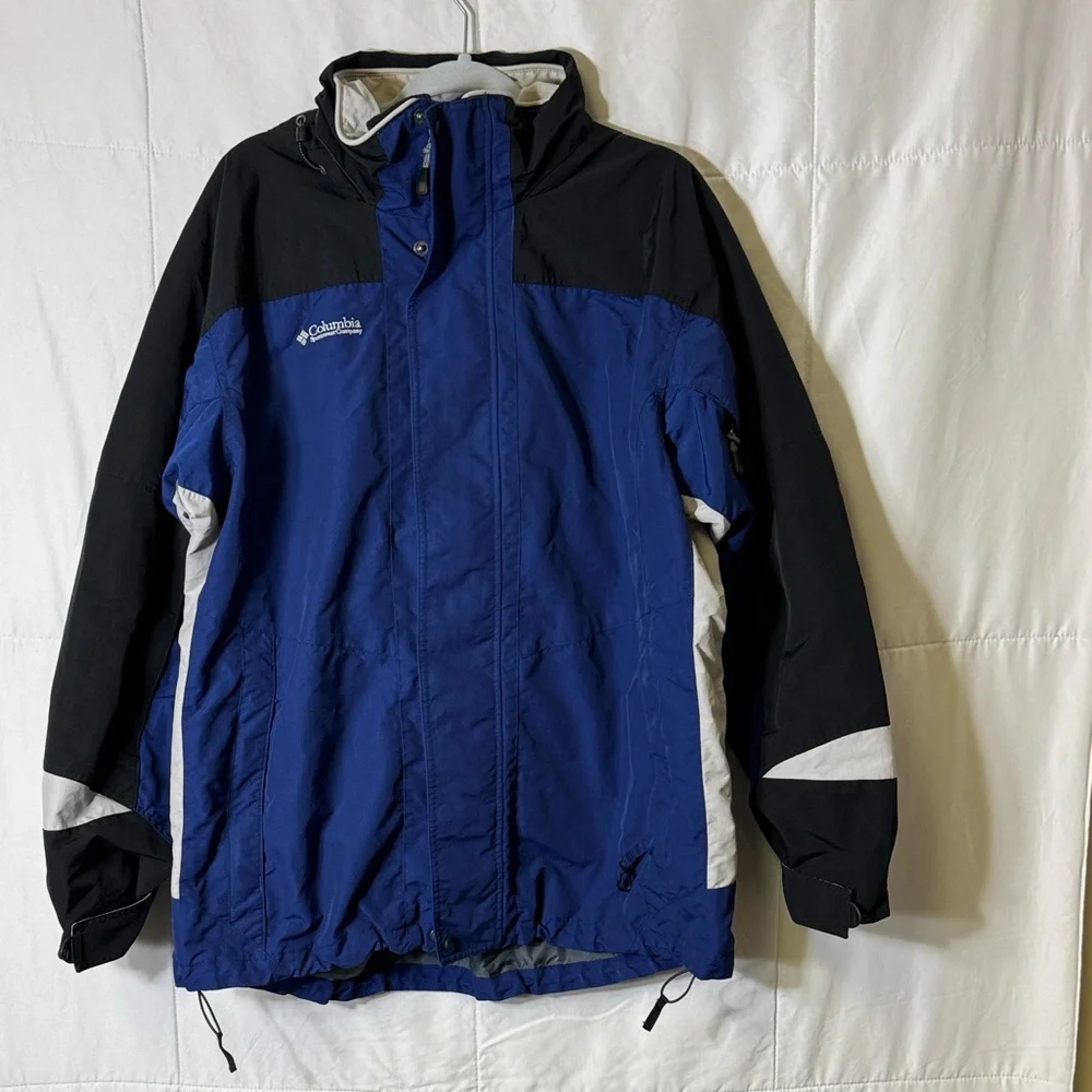 Columbia‎ Interchange Jacket Blue Black Hooded Outdoor Men’s Large
